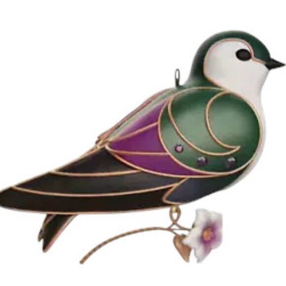 The Beauty of Birds Violet-Green Swallow Ornament NEW - Picture 4 of 11